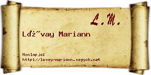 Lévay Mariann névjegykártya