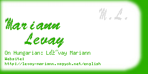mariann levay business card